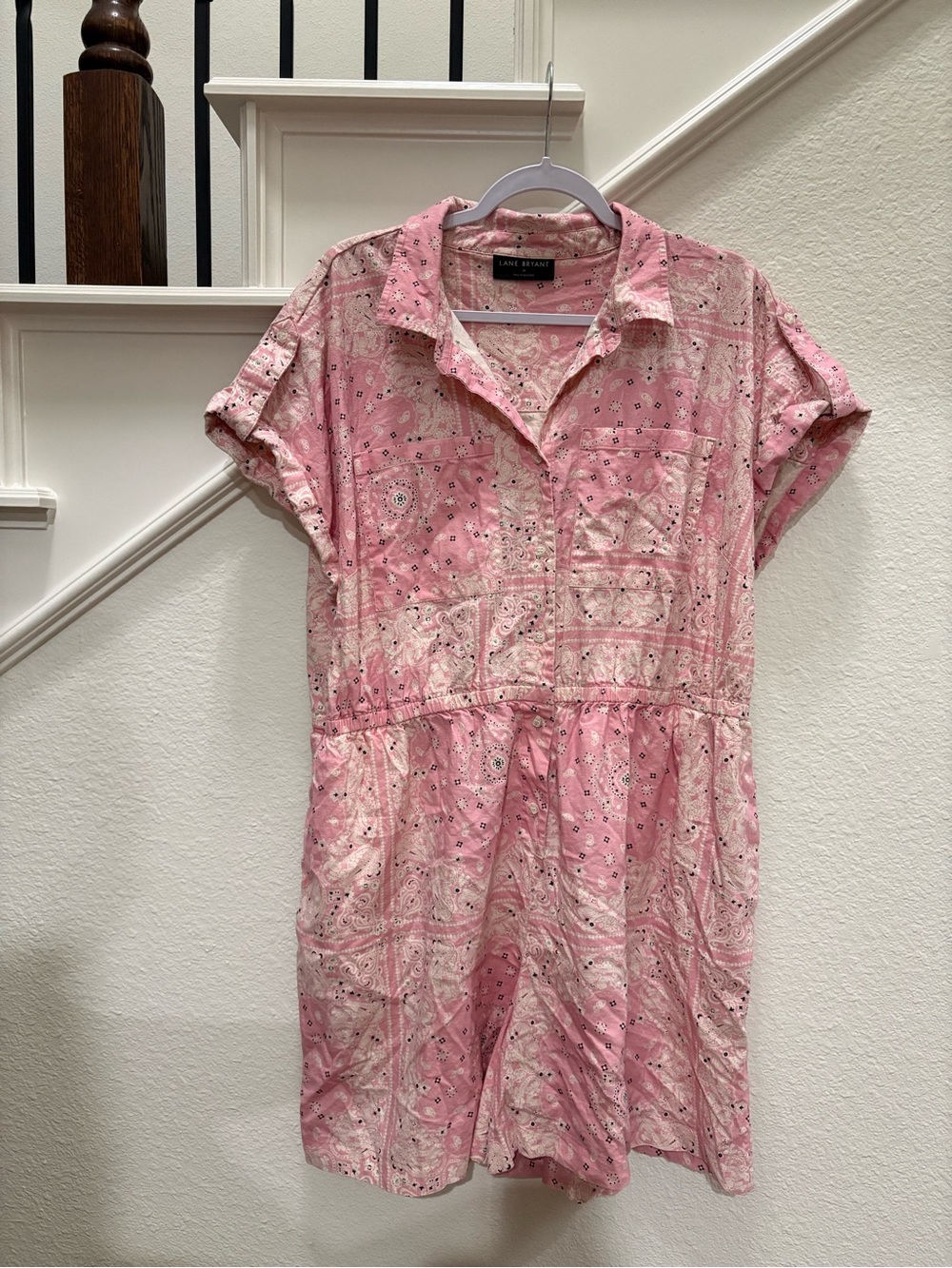 Lane Bryant Pink Bandana Romper